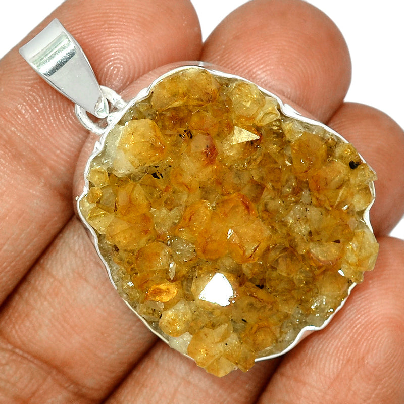 2" Citrine Druzy Pendants - CTDP650