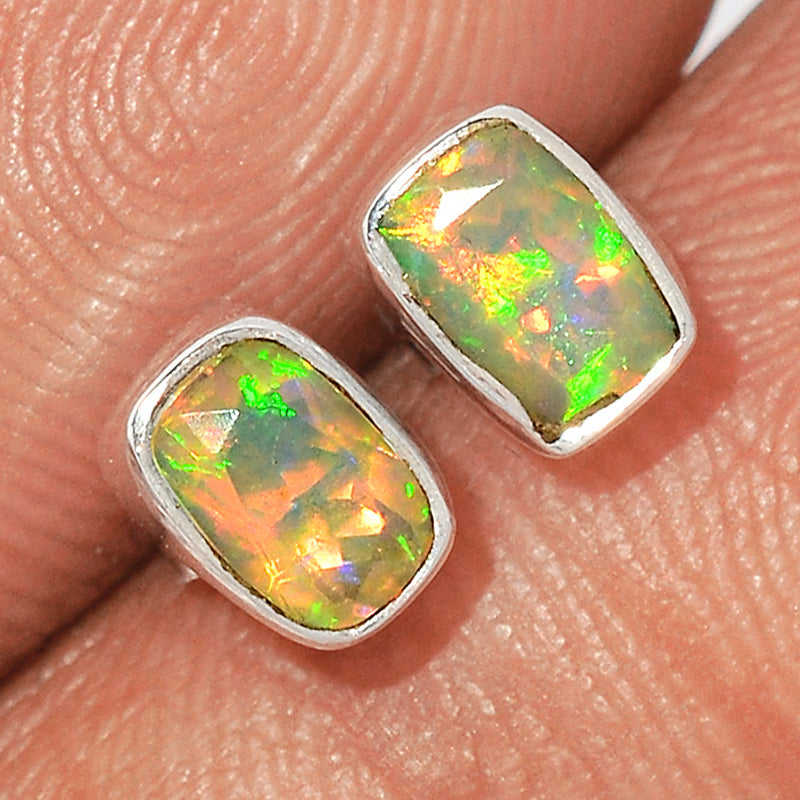 Ethiopian Opal Faceted Studs - EOFS62