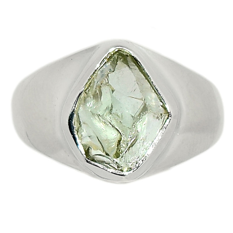 Solid - Green Amethyst Rough Ring - GARR293