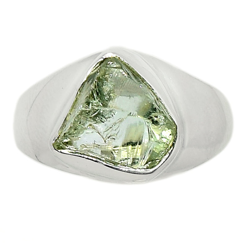 Solid - Green Amethyst Rough Ring - GARR302