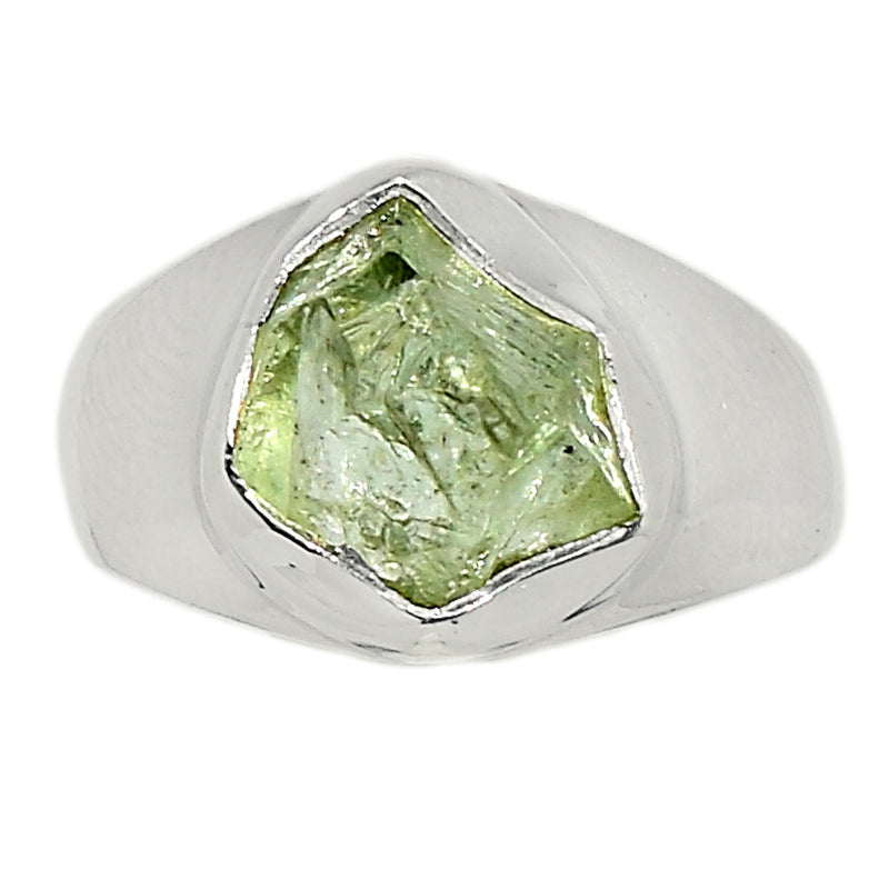 Solid - Green Amethyst Rough Ring - GARR305