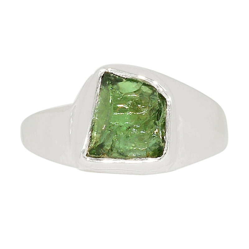 Solid - Green Apatite Rough Ring - GATR122