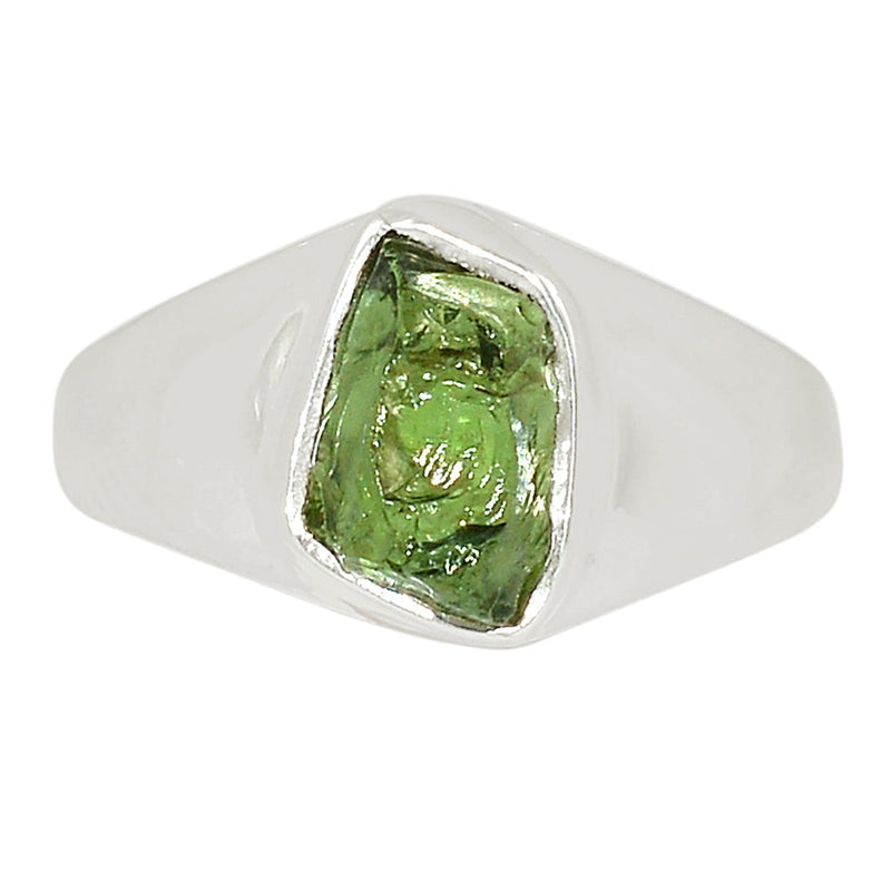 Solid - Green Apatite Rough Ring - GATR127