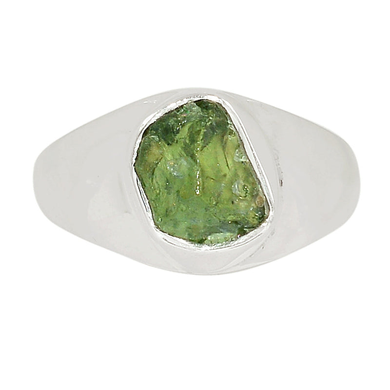 Solid - Green Apatite Rough Ring - GATR130