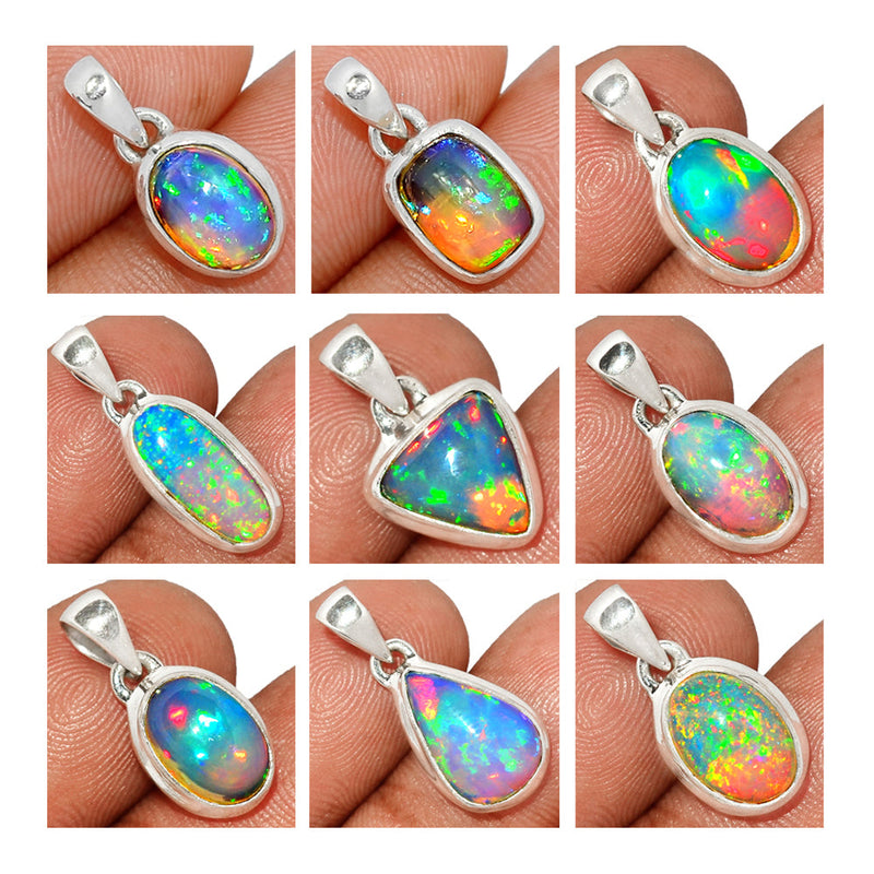 9 Pieces Mix Lot - Ethiopian Opal Pendants - GETOP1