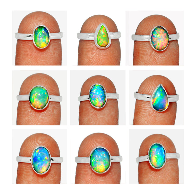 9 Pieces Mix Lot - Ethiopian Opal Ring - GETOR1