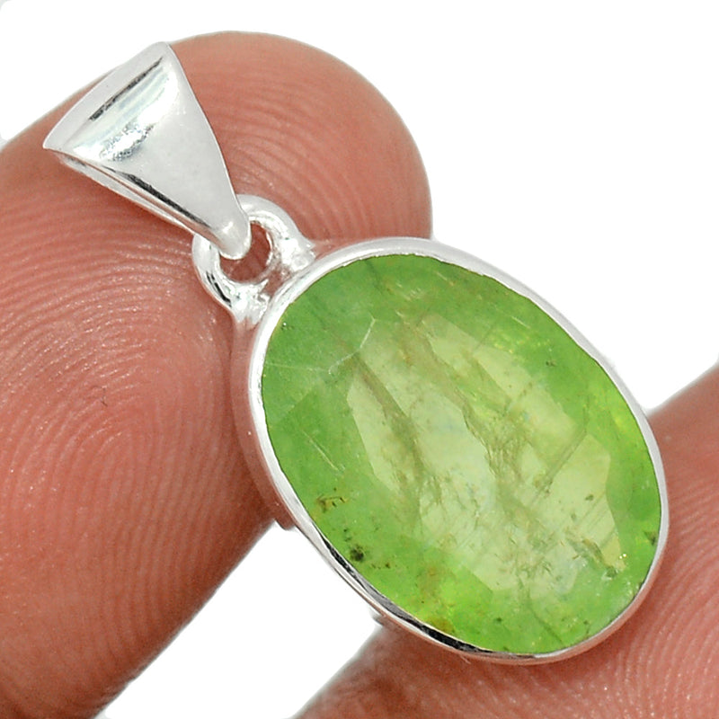 1.1" Green Kyanite Faceted Pendants - GKFP267