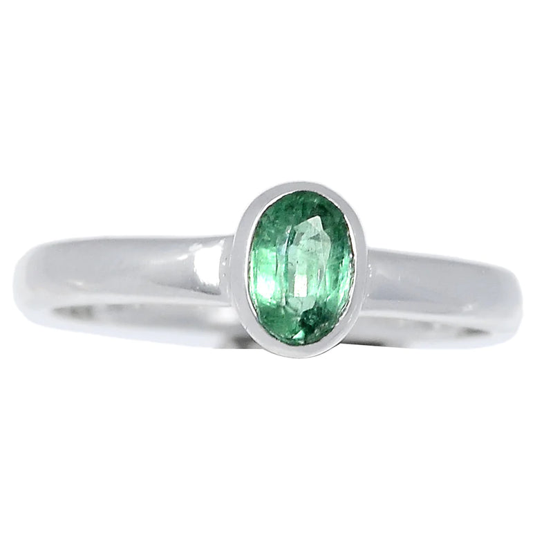 Green Kyanite Faceted Ring - GKFR79