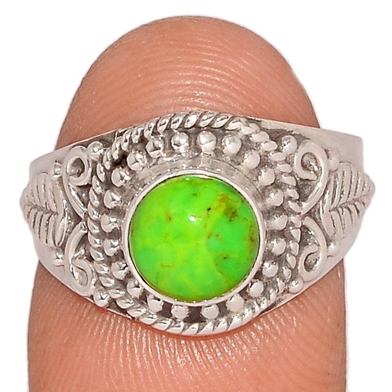 Fine Filigree - Green Mohave Turquoise Ring - GMTR731