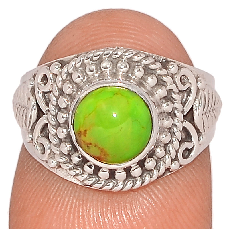 Fine Filigree - Green Mohave Turquoise Ring - GMTR733