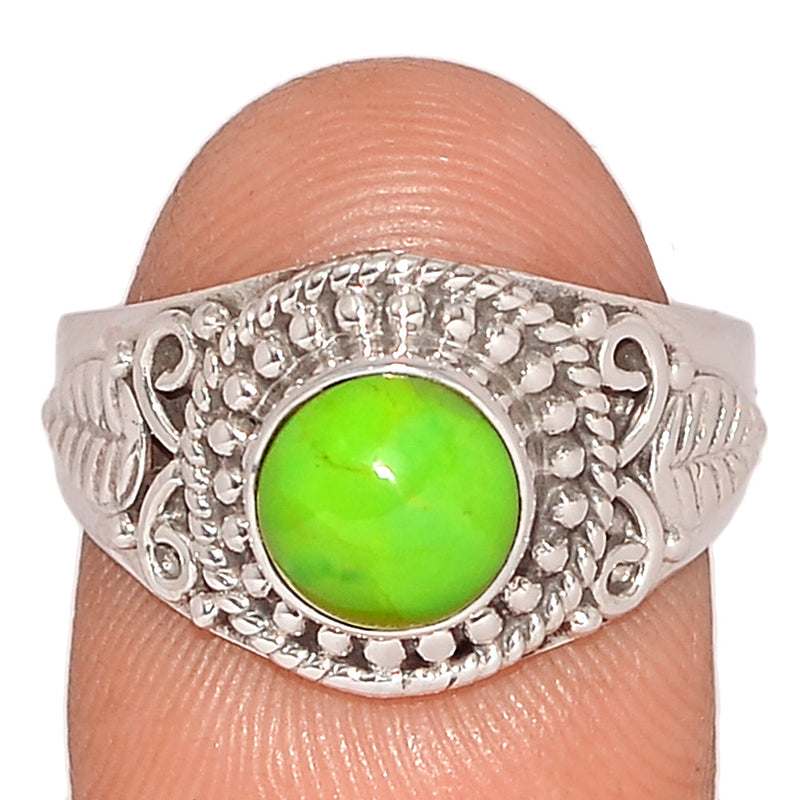 Fine Filigree - Green Mohave Turquoise Ring - GMTR735