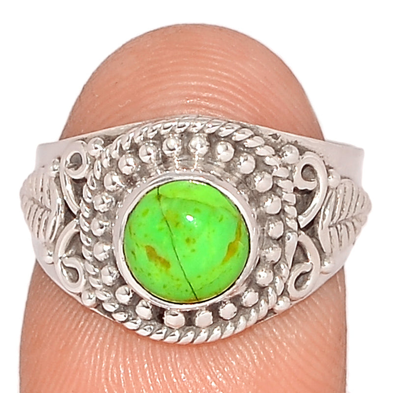 Fine Filigree - Green Mohave Turquoise Ring - GMTR739