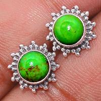 Green Mohave Turquoise Studs-GMTS116