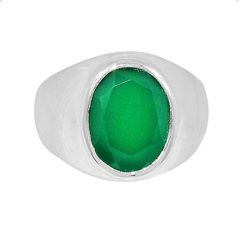 Solid - Green Onyx Faceted Ring - GOFR416