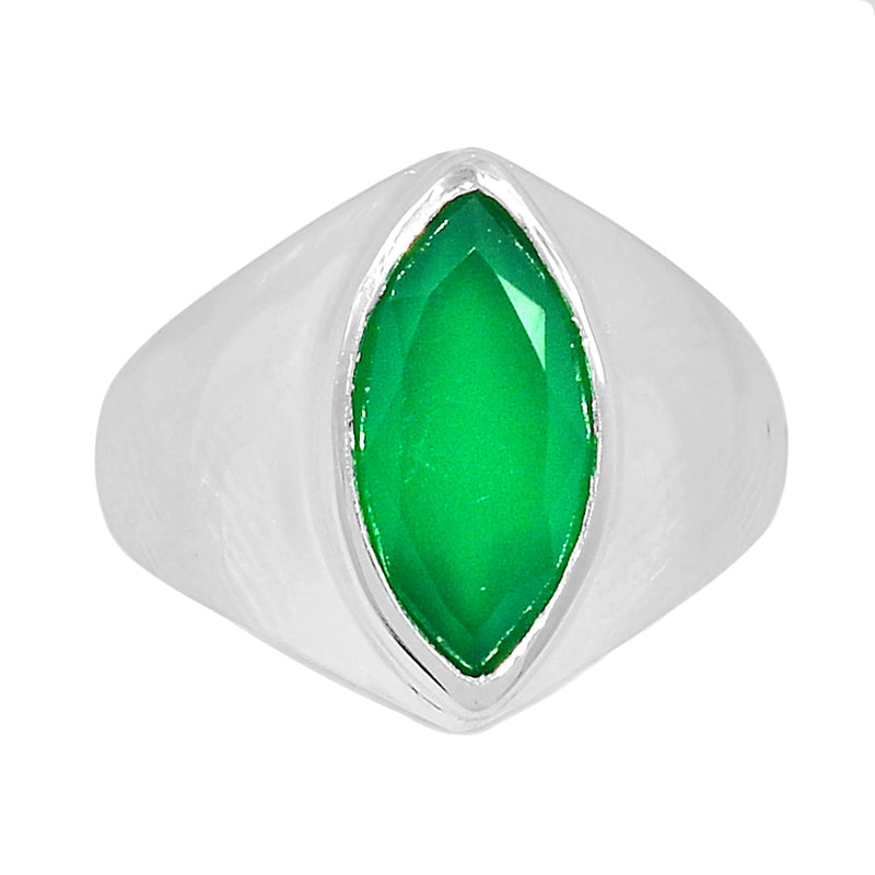 Solid - Green Onyx Faceted Ring - GOFR418