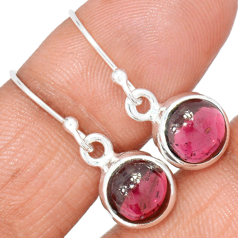 1.1" Garnet Cabochon Earrings - GRCE442