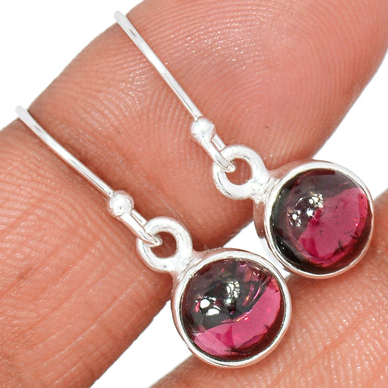 1.1" Garnet Cabochon Earrings - GRCE448