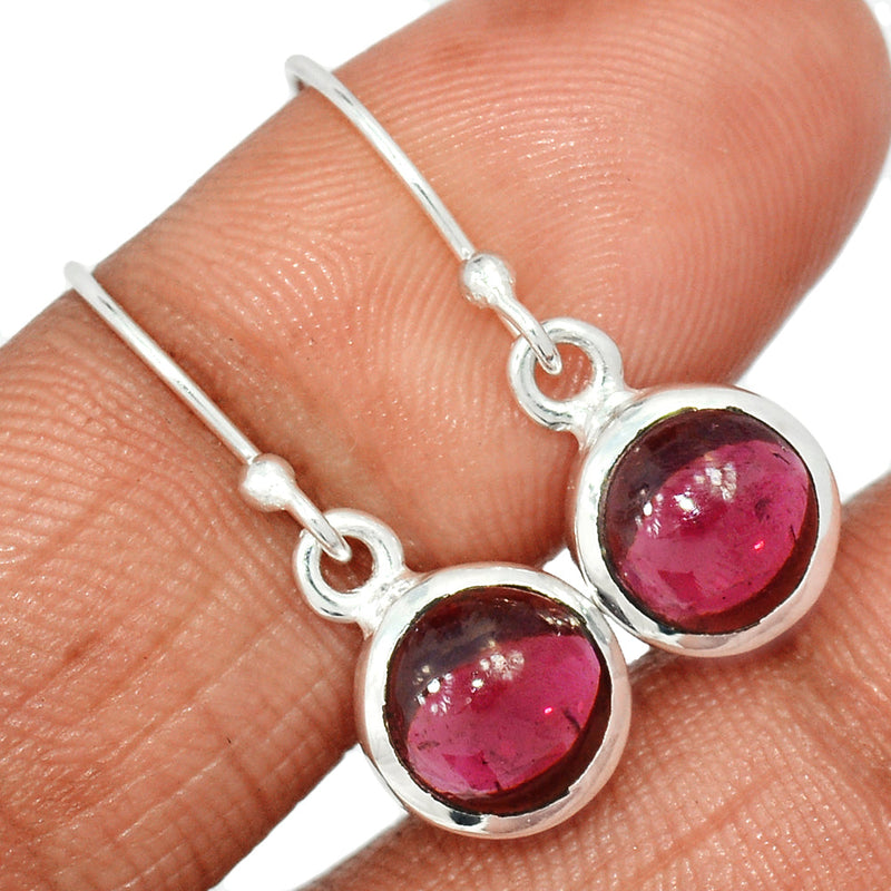 1.1" Garnet Cabochon Earrings - GRCE459