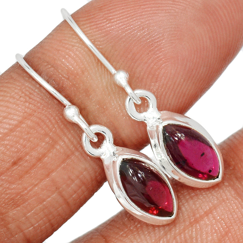 1.1" Garnet Cabochon Earrings - GRCE495