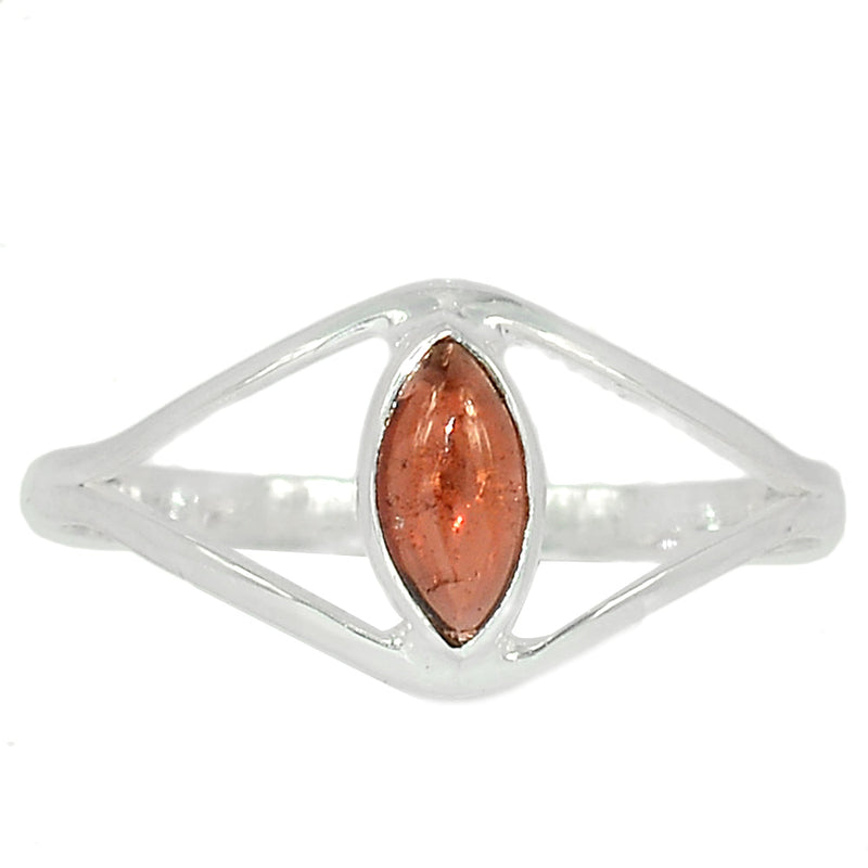 Small Plain - Garnet Cabochon Ring - GRCR823