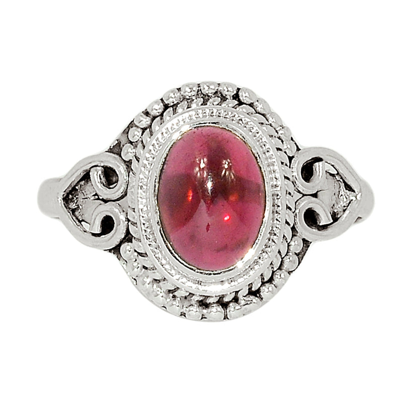 Small Filigree - Garnet Cabochon Ring - GRCR906