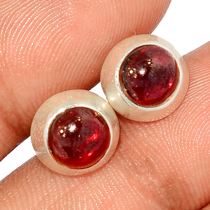 Garnet Cabochon Studs - GRCS265