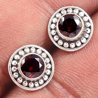 Faceted Garnet Studs-GRFS451