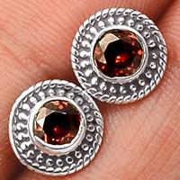 Faceted Garnet Studs-GRFS480