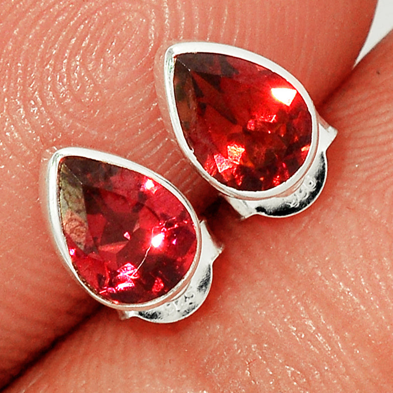 Garnet Faceted Studs - GRFS559