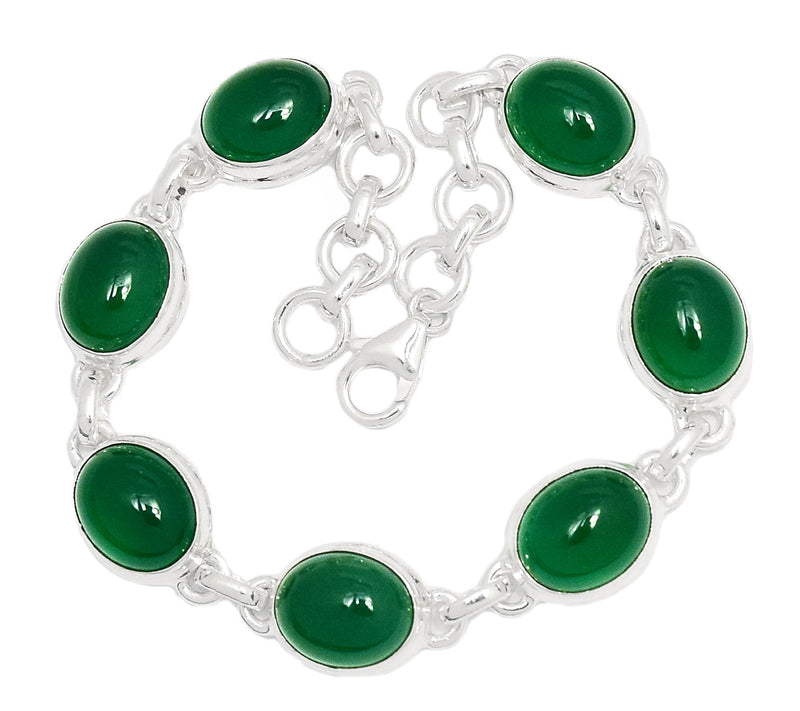 8" Green Onyx Bracelets - GROB37