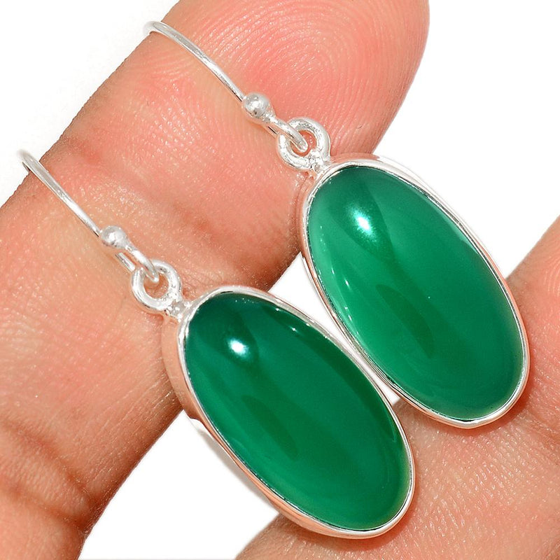 1.3" Green Onyx Earrings - GROE342