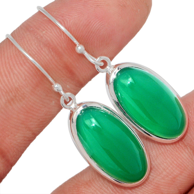 1.1" Green Onyx Earrings - GROE384