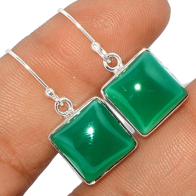 1.2" Green Onyx Earrings - GROE403