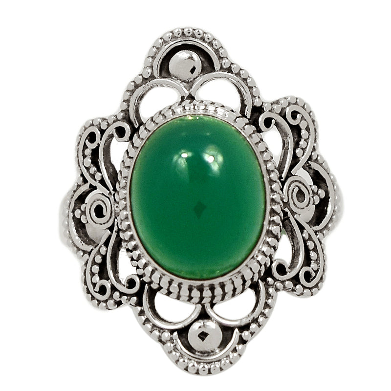 Fine Filigree - Green Onyx Ring - GROR789