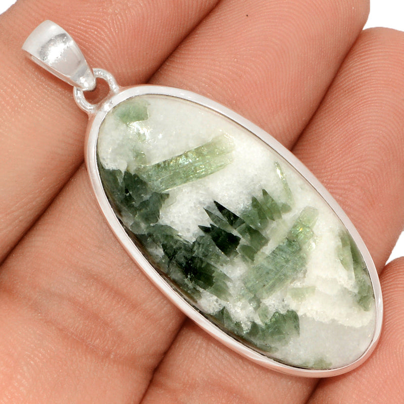 2" Green Tourmaline In Quartz Cabochon Pendants - GTCP178