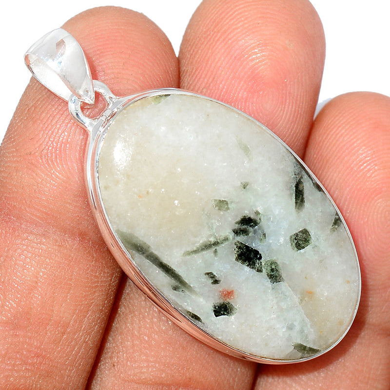 1.7" Green Tourmaline In Quartz Cabochon Pendants - GTCP222