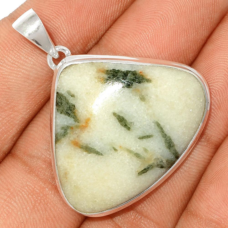 1.6" Green Tourmaline In Quartz Cabochon Pendants - GTCP37