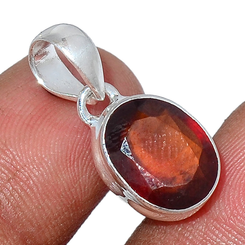 1" Hessonite Garnet Faceted Pendants - HFGP212