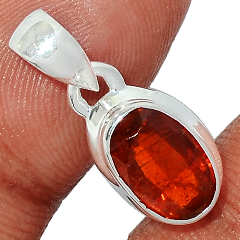 0.8" Hessonite Garnet Faceted Pendants - HFGP253