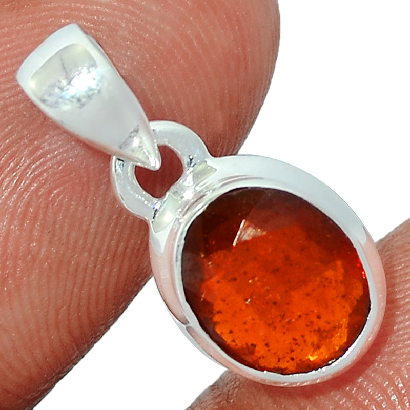 0.8" Hessonite Garnet Faceted Pendants - HFGP262