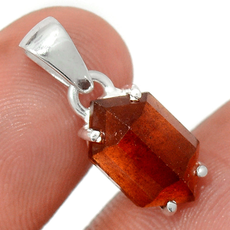 0.8" Hessonite Garnet Faceted Pendants - HFGP287