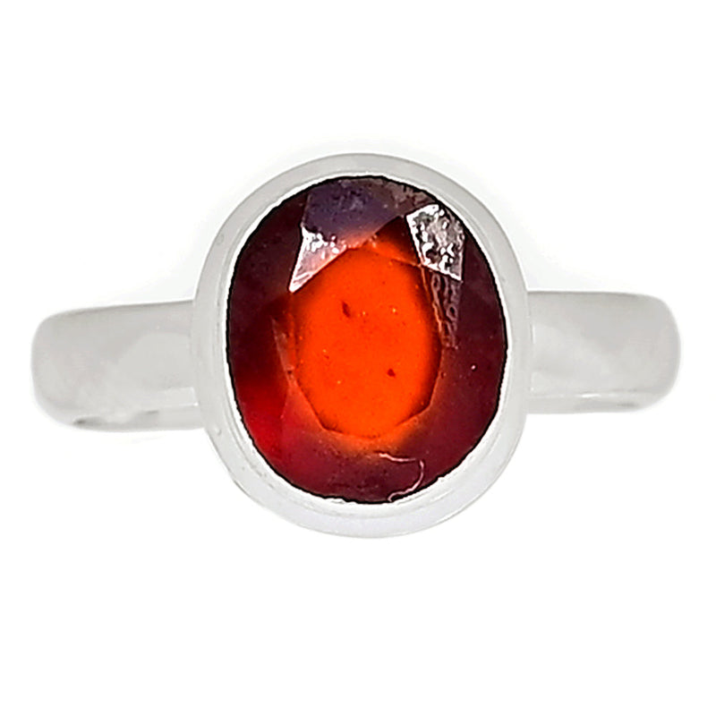 Hessonite Garnet Faceted Ring - HFGR266