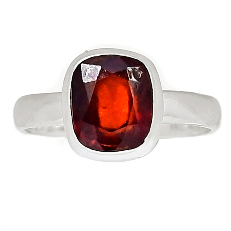 Hessonite Garnet Faceted Ring - HFGR286