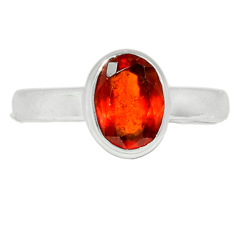 Hessonite Garnet Faceted Ring - HFGR309