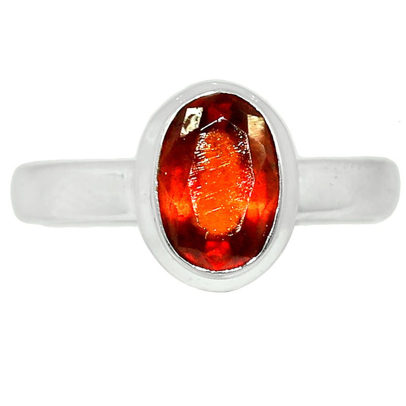 Hessonite Garnet Faceted Ring - HFGR327