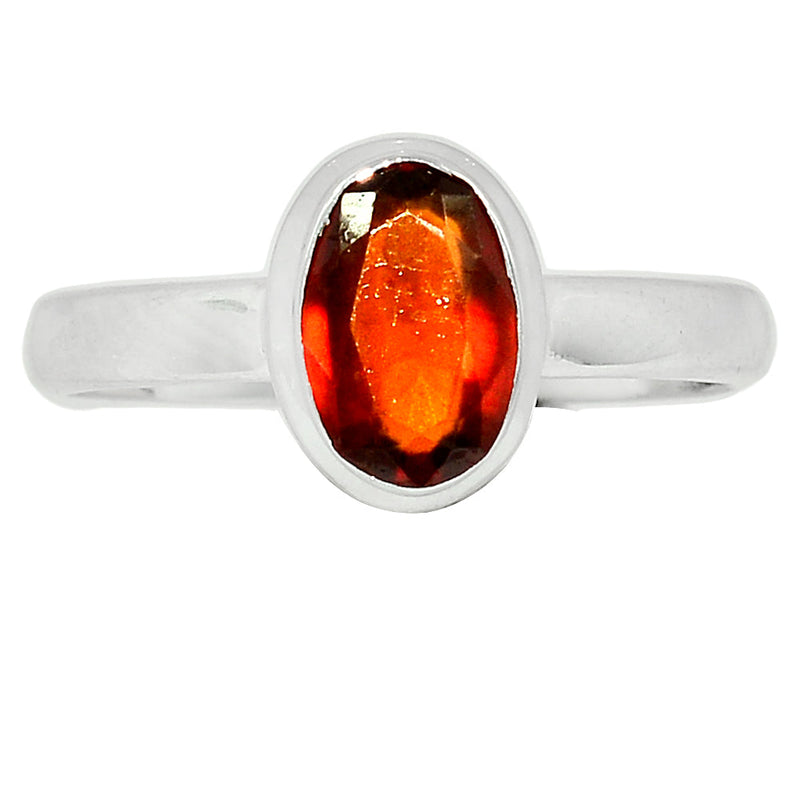 Hessonite Garnet Faceted Ring - HFGR334