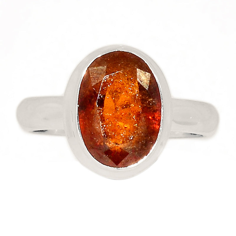 Hessonite Garnet Faceted Ring - HFGR352