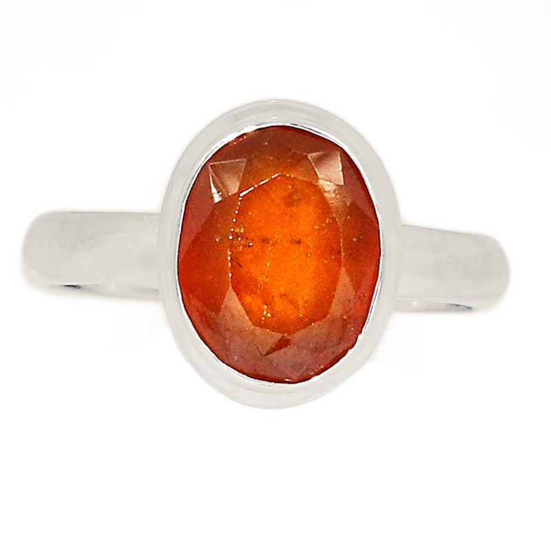 Hessonite Garnet Faceted Ring - HFGR358