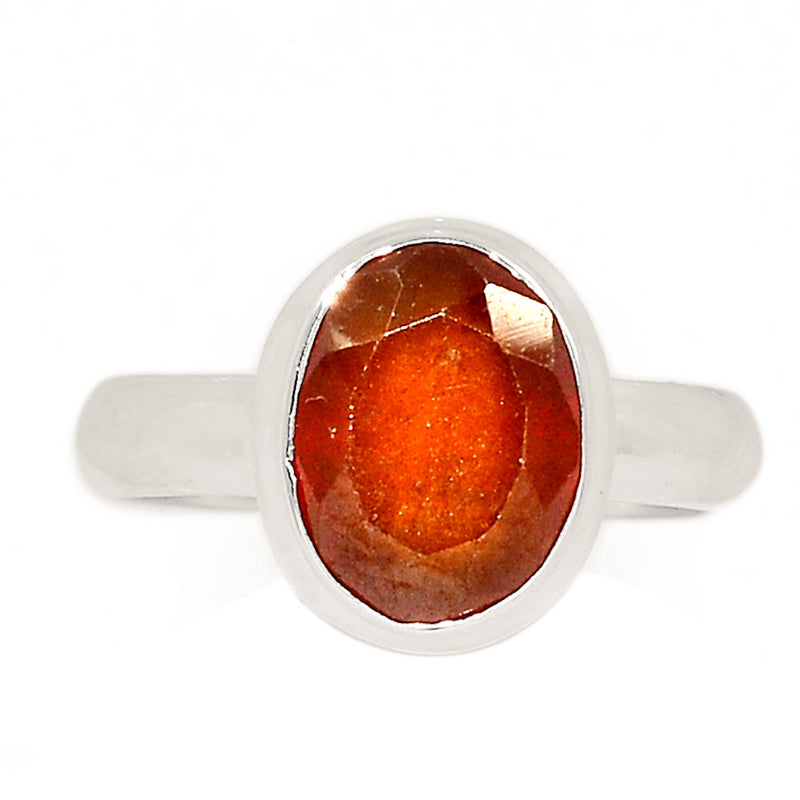 Hessonite Garnet Faceted Ring - HFGR364