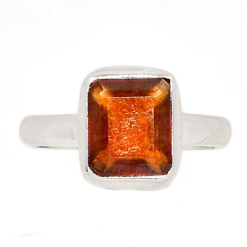 Hessonite Garnet Faceted Ring - HFGR371